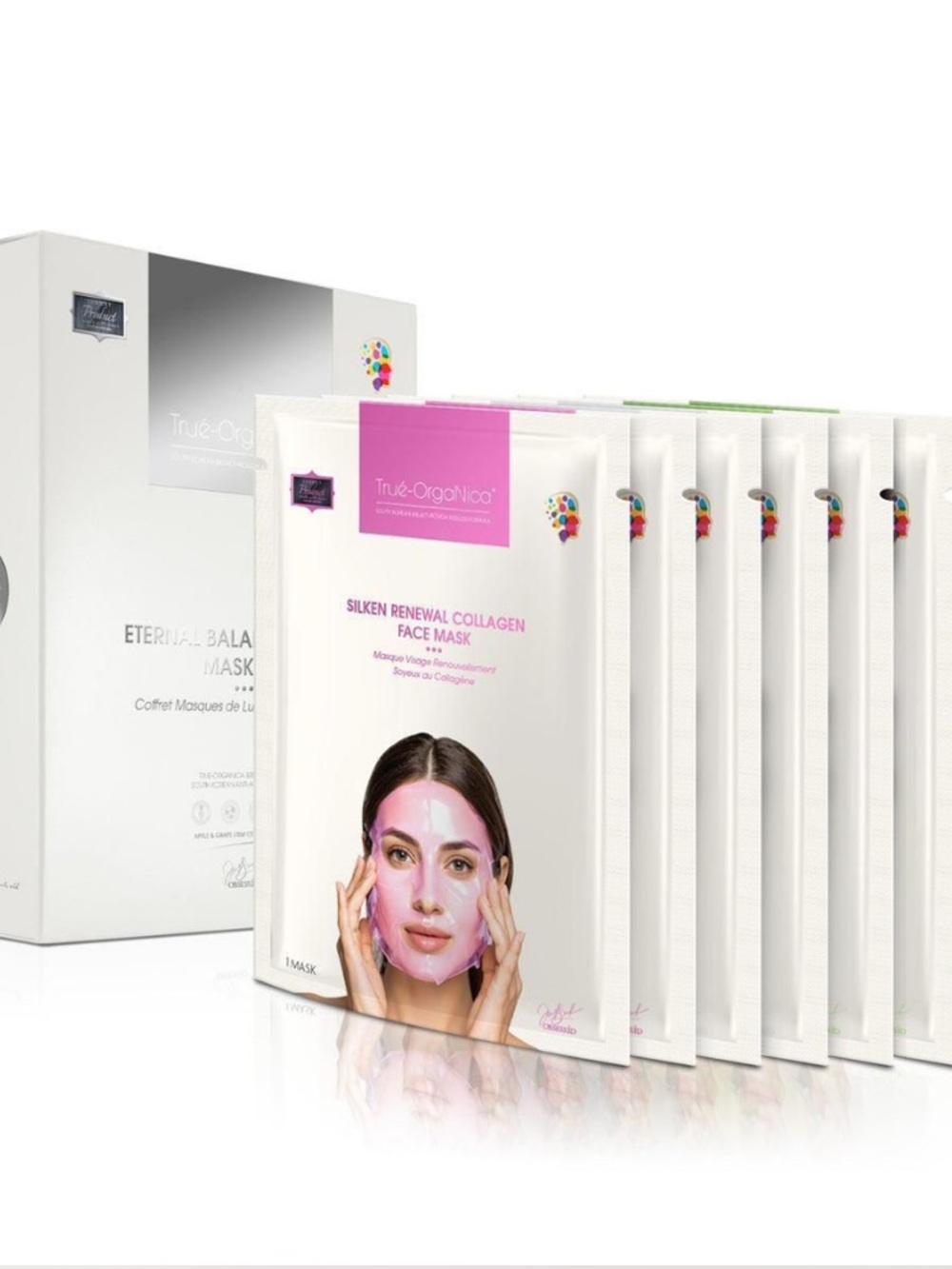 Trüe‑Organics Silken Renewal Collagen Face Mask - Pink Packaging